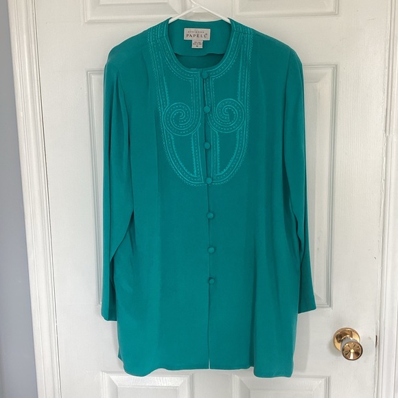 ADRIANA PAPPELL 100% silk 2 piece skirt set - Picture 3 of 12